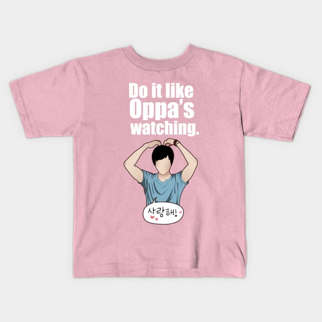 Do it like Oppa's watching. Kids T-Shirt by Betsy Luntao